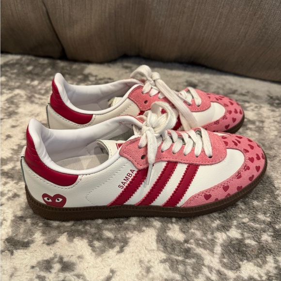 adidas Shoes - adidas Samba Valentine Pink & White Heart Sneakers